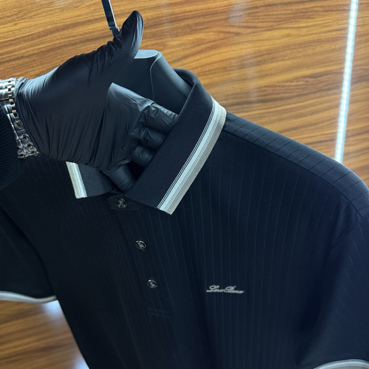 Loro Piana İthal Polo Yaka Tshirt Siyah