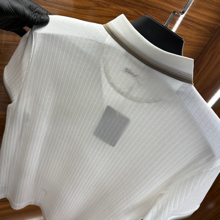Loro Piana Polo Yaka İthal Tshirt Beyaz