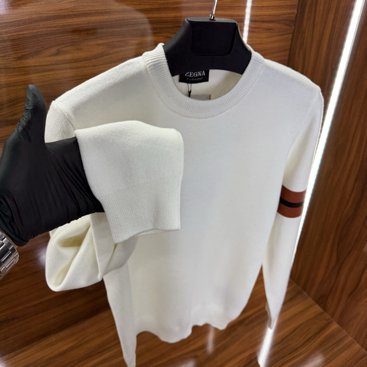 Zegna Triko Kazak Beyaz