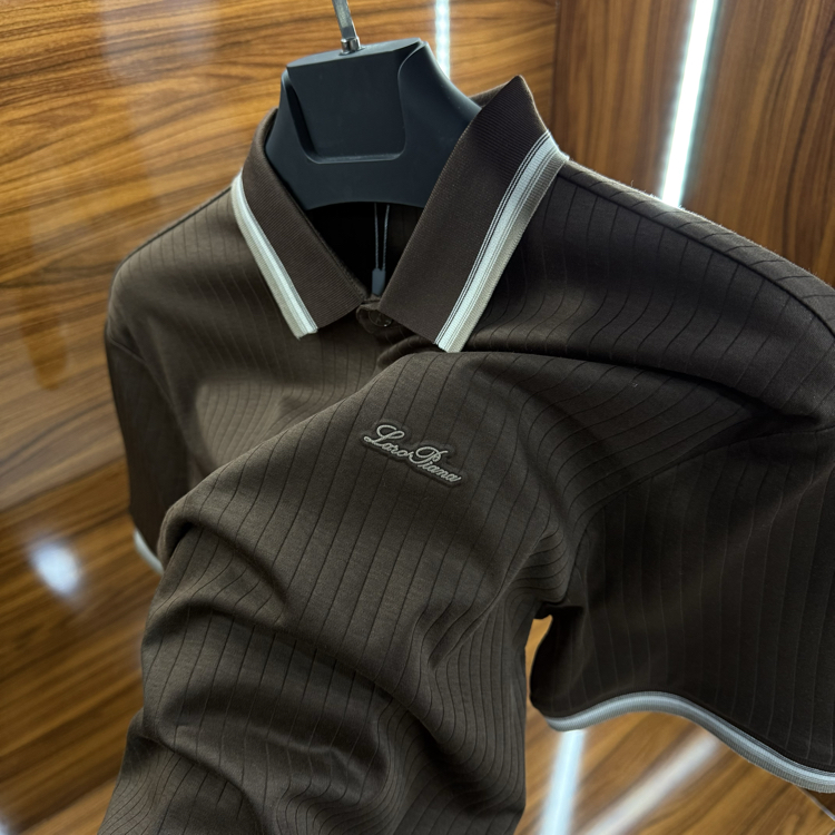 Loro Piana İthal Polo Yaka Tshirt Kahverengi