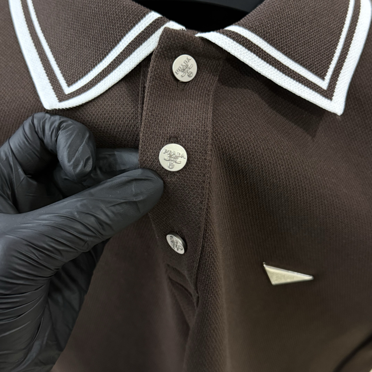 Prada Polo Yaka Tshirt Kahverengi
