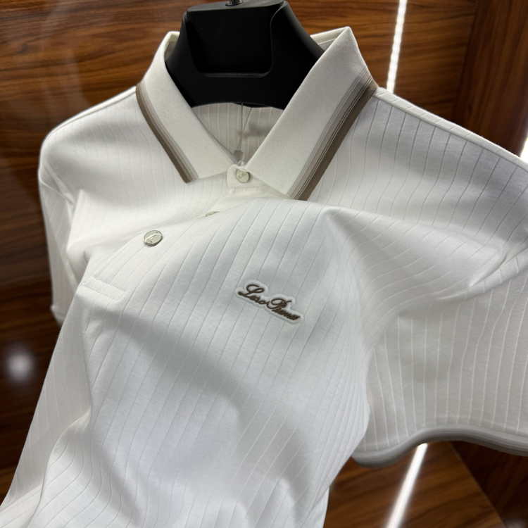 Loro Piana Polo Yaka İthal Tshirt Beyaz