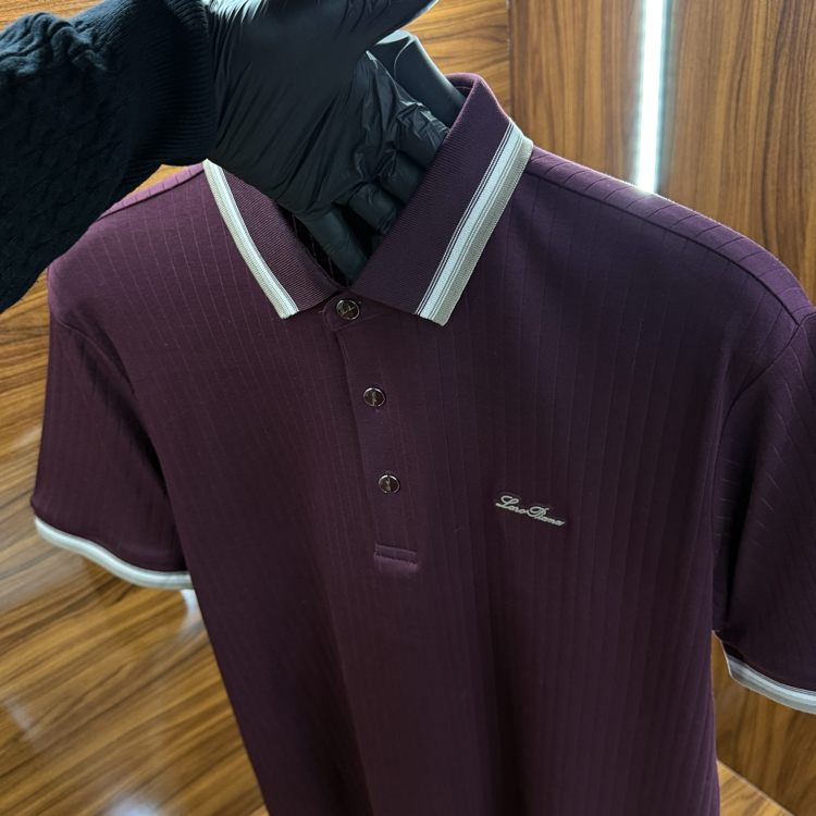 Loro Piana İthal Polo Yaka Tshirt Bordo