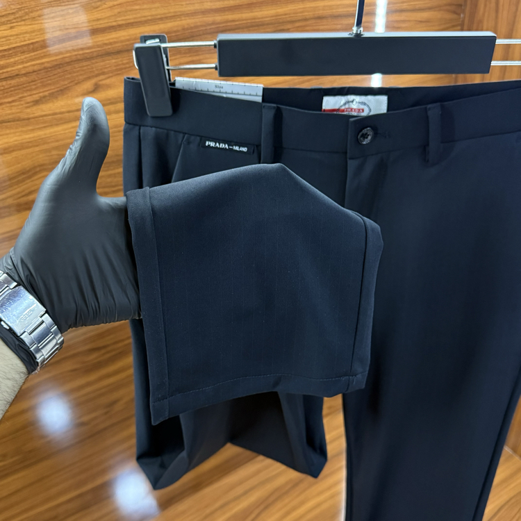 Prada İthal Çizgili Pantolon Lacivert