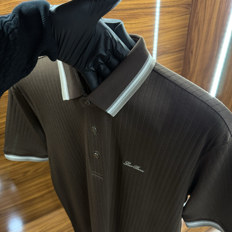 Loro Piana İthal Polo Yaka Tshirt Kahverengi