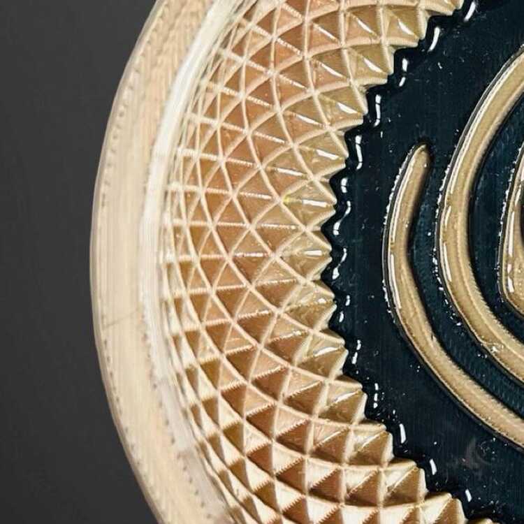 Krem-Siyah Tıraş Kasesi, 3D Baskı, İçi Reçine Kaplı, Spiral Tabanlı (120 mm)