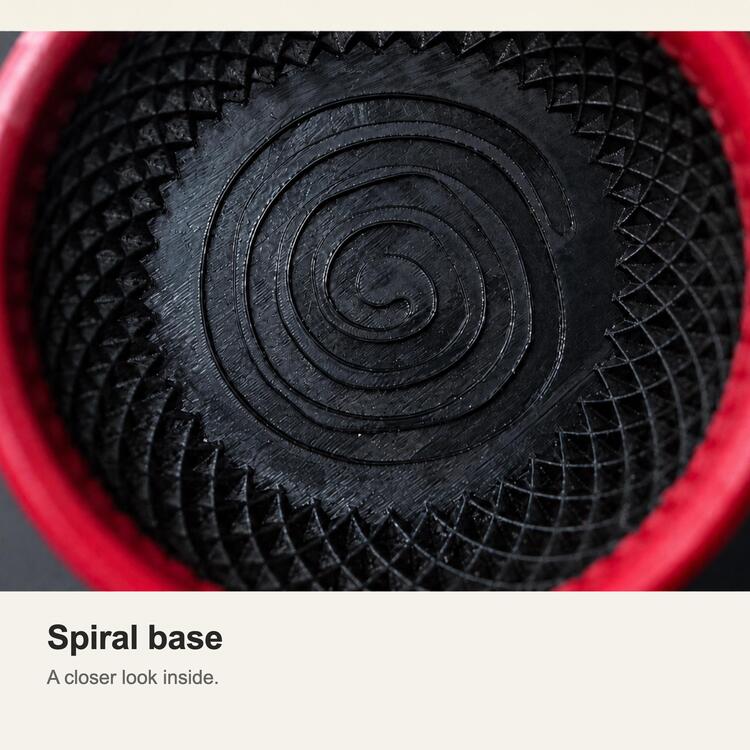 Siyah-Kırmızı Tıraş Kasesi, 120 mm PETG, Spiral Tabanlı