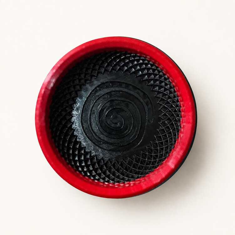 Siyah-Kırmızı Tıraş Kasesi, 120 mm PETG, Spiral Tabanlı