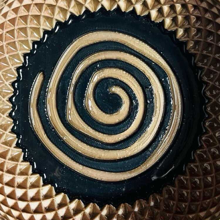 Krem-Siyah Tıraş Kasesi, 3D Baskı, İçi Reçine Kaplı, Spiral Tabanlı (120 mm)