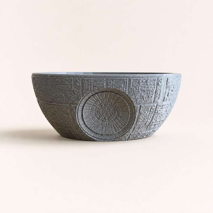 Uzay İstasyonu Desenli Tıraş Kasesi, 120 mm Gri PETG