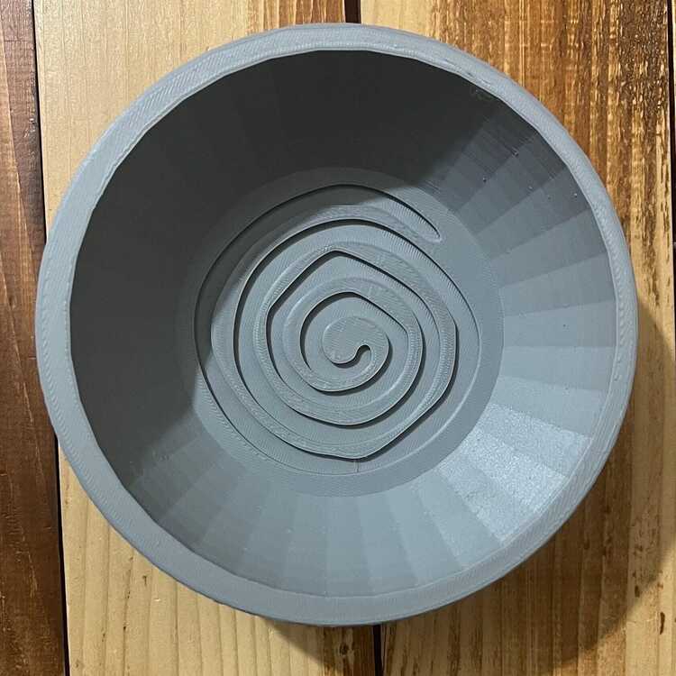 Uzay İstasyonu Desenli Tıraş Kasesi, 120 mm Gri PETG