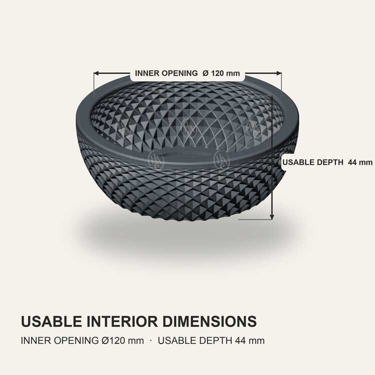 Krem-Siyah Tıraş Kasesi, 3D Baskı, İçi Reçine Kaplı, Spiral Tabanlı (120 mm)