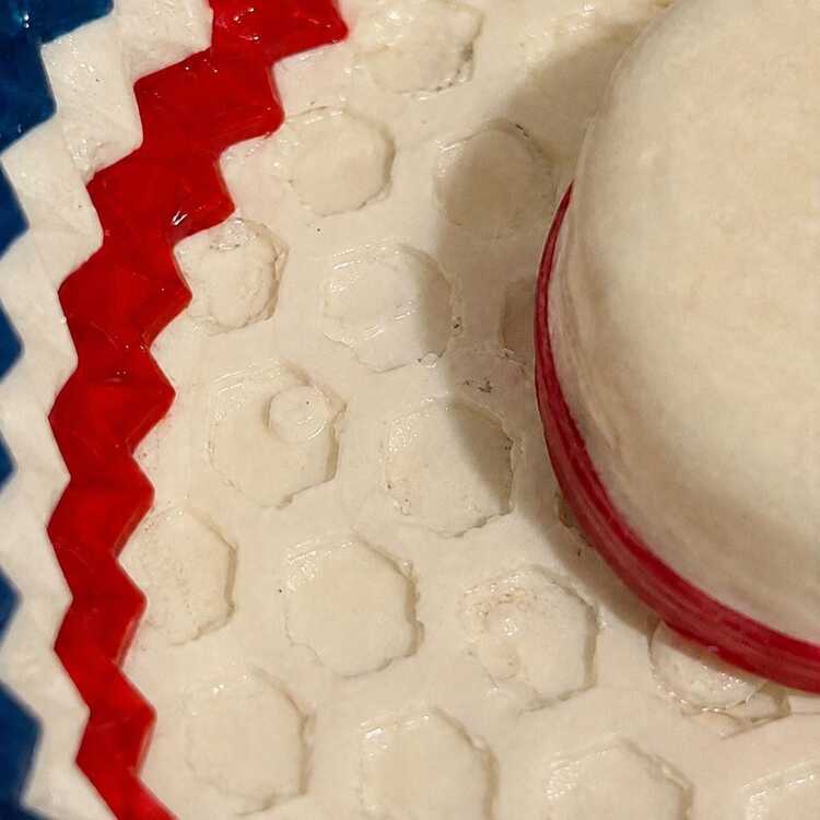 Berber Direği Tıraş Kasesi, Sabun Yuvalı, 120 mm Kırmızı-Beyaz-Mavi PETG