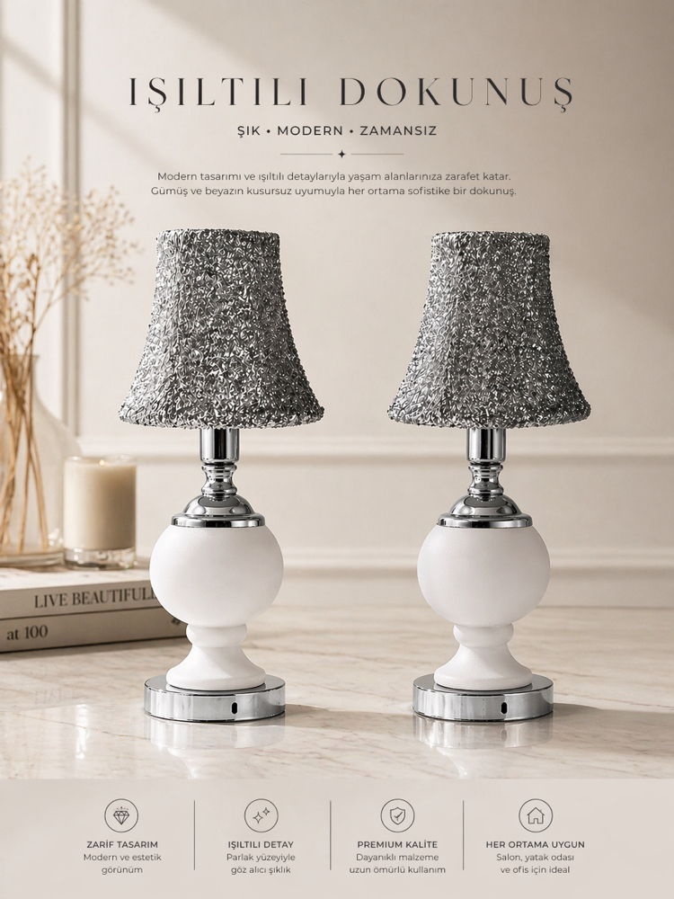 Noctira Silver Mini Abajur
