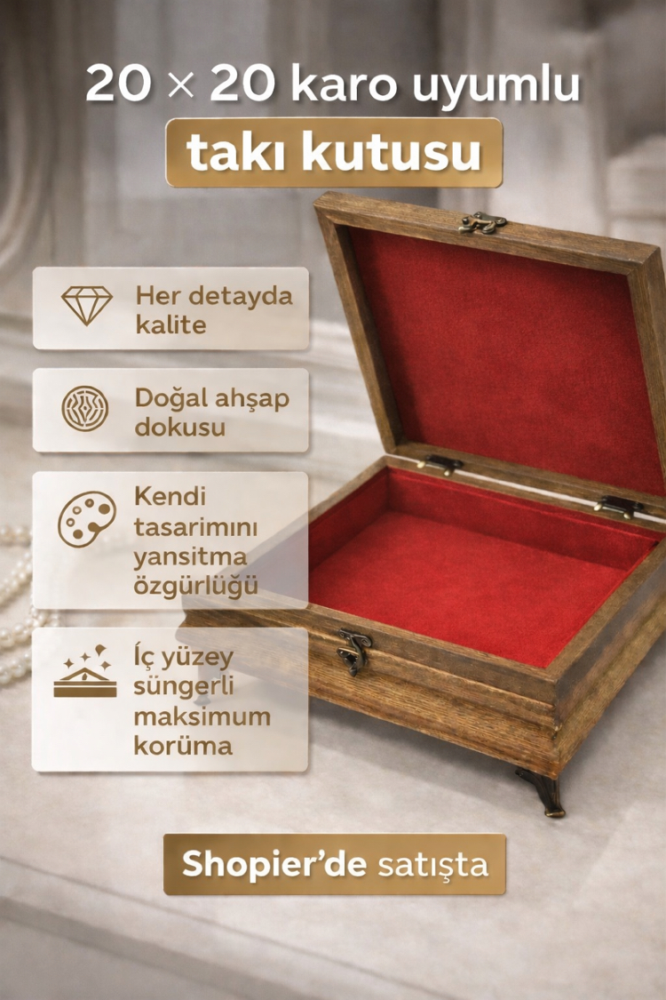 20x20 Çini Takı Kutusu