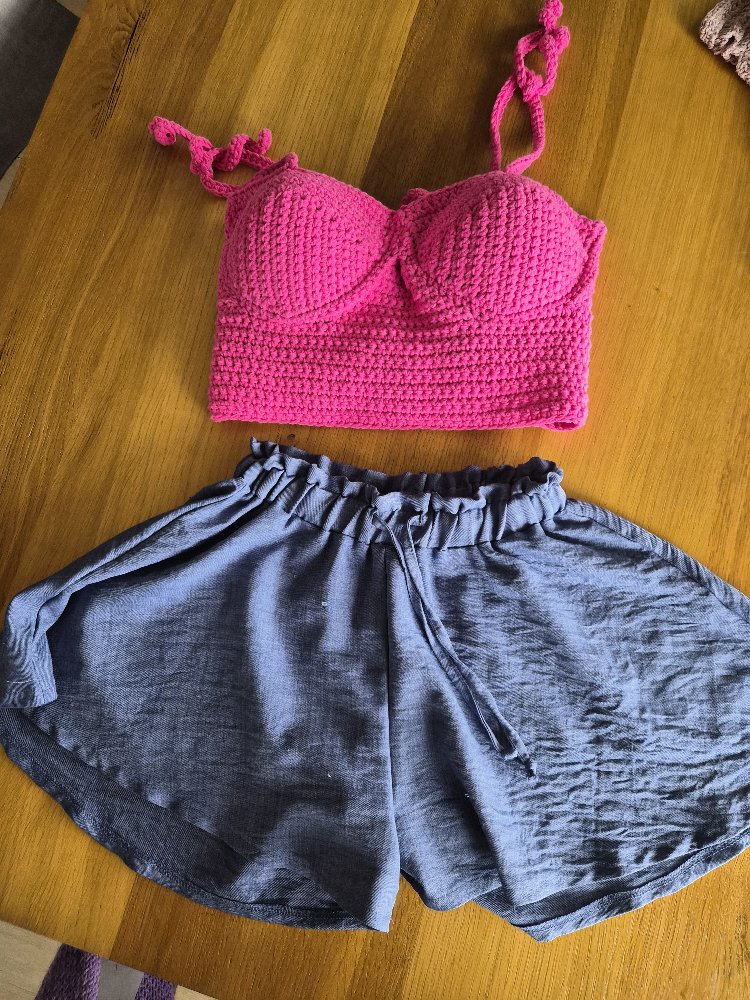 Pamuklu Korse Crop Top