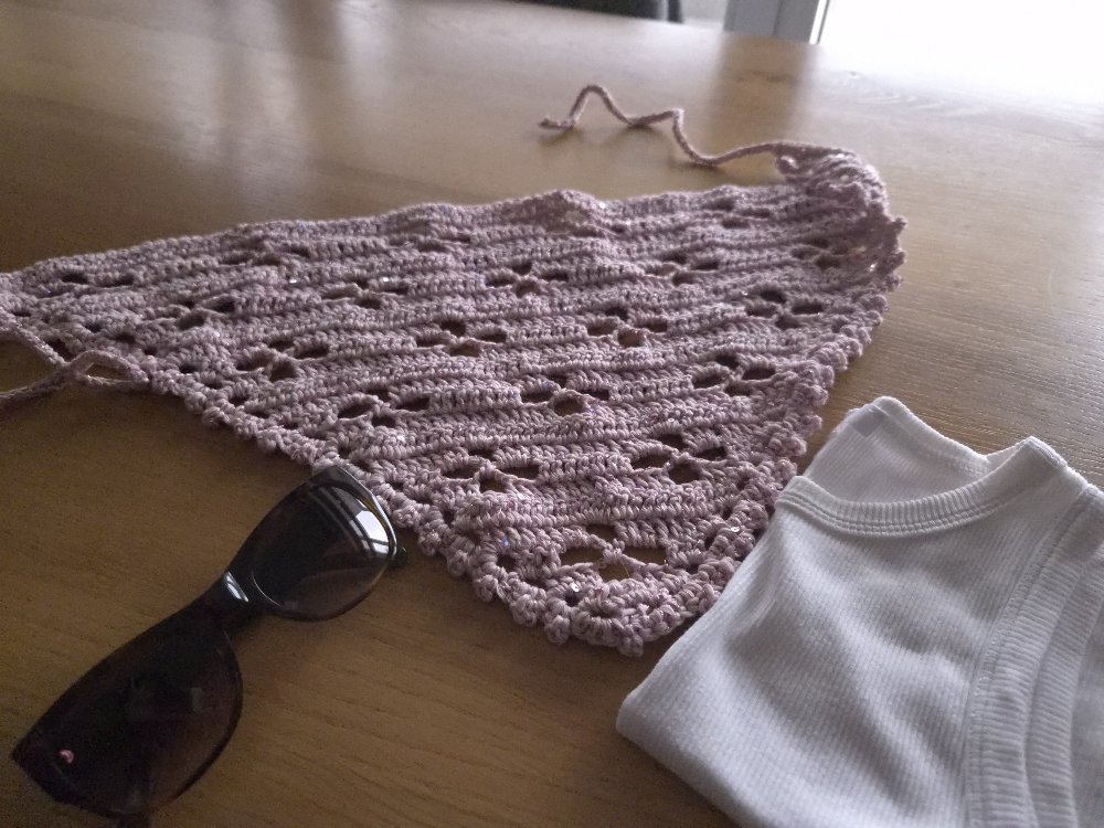 Simli Pembe El Yapımı Bandana