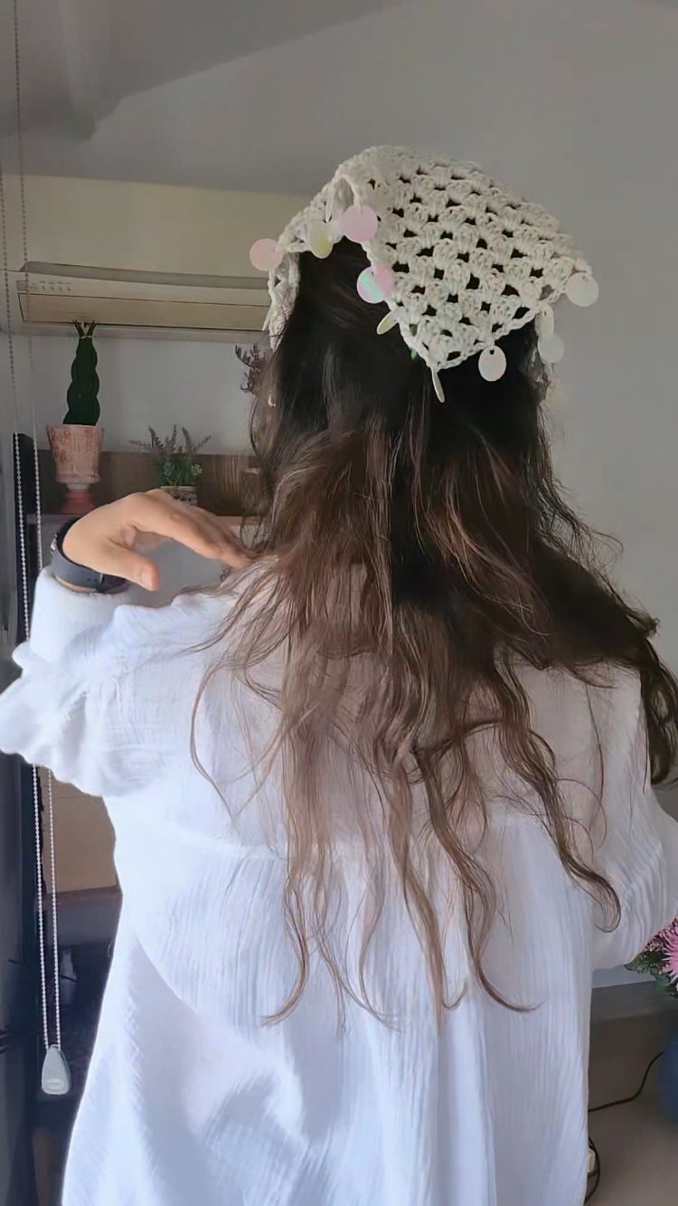 Sedef Pul Detaylı Boho Bandana