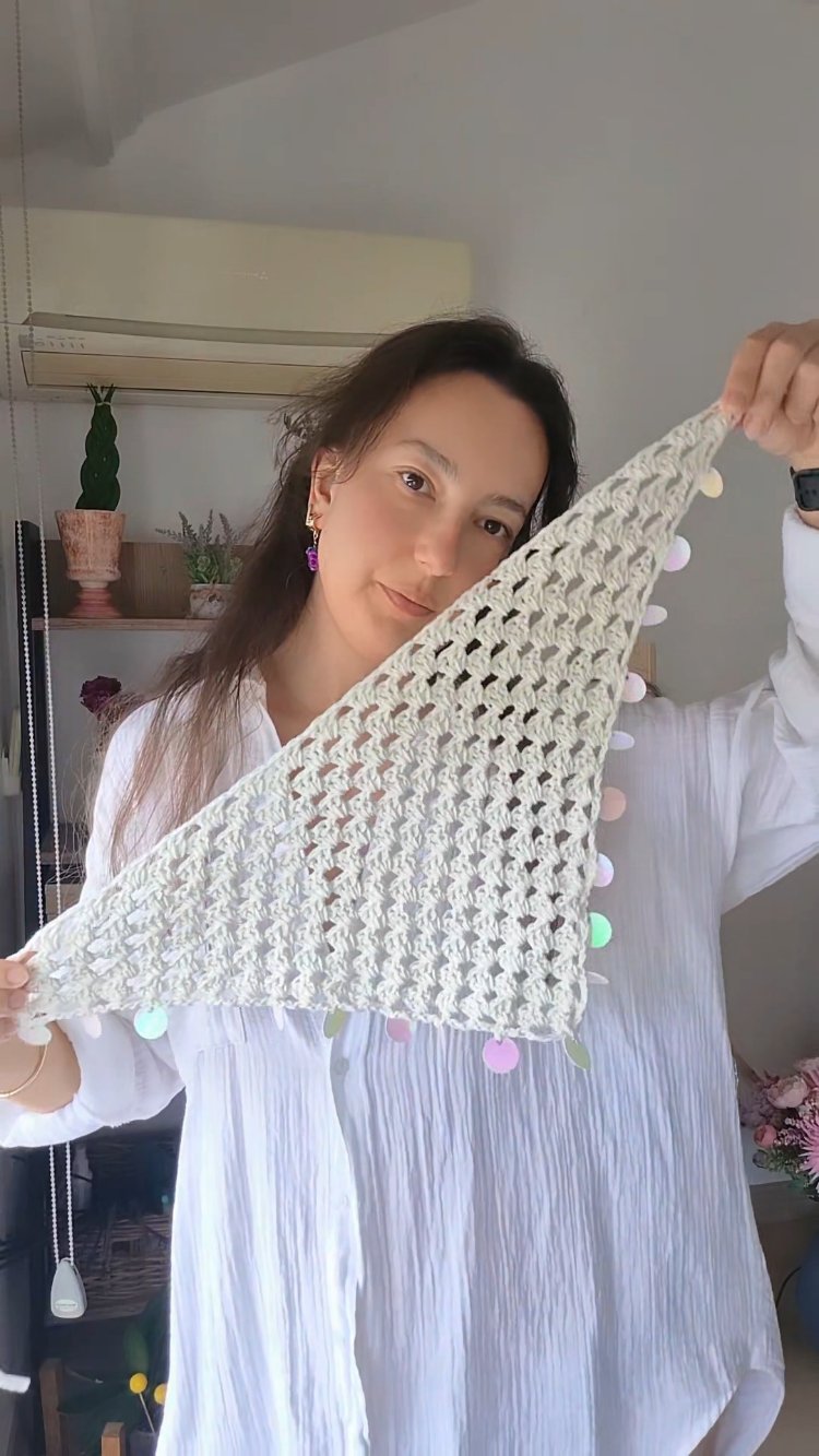 Sedef Pul Detaylı Boho Bandana