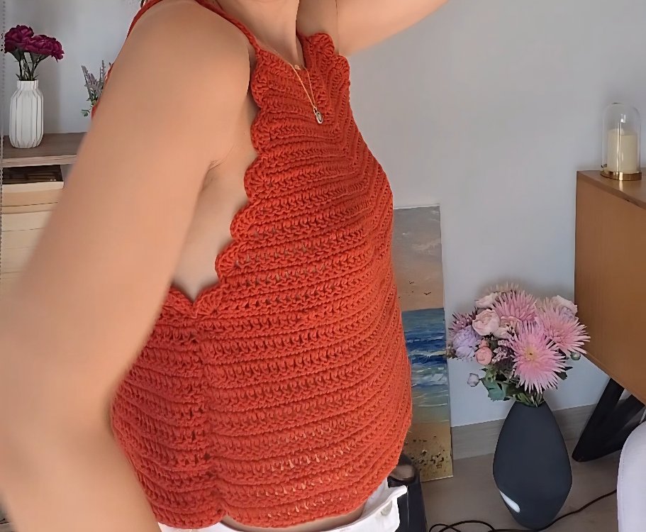 Ayvalık Comfort – Kiremit Rengi El Örgüsü Üst