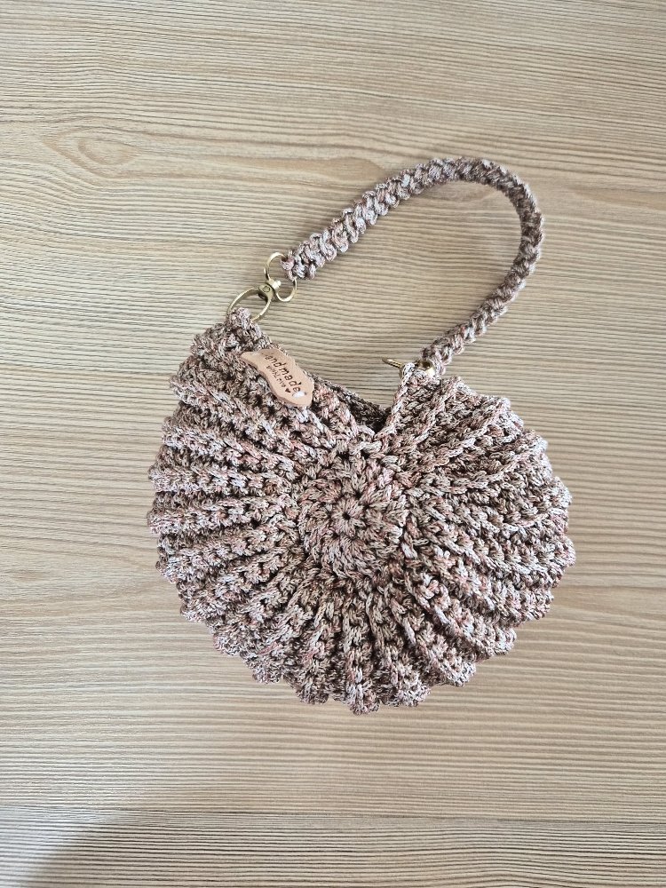 Rose Gold Shell Bag – Simli El Örgüsü Çanta