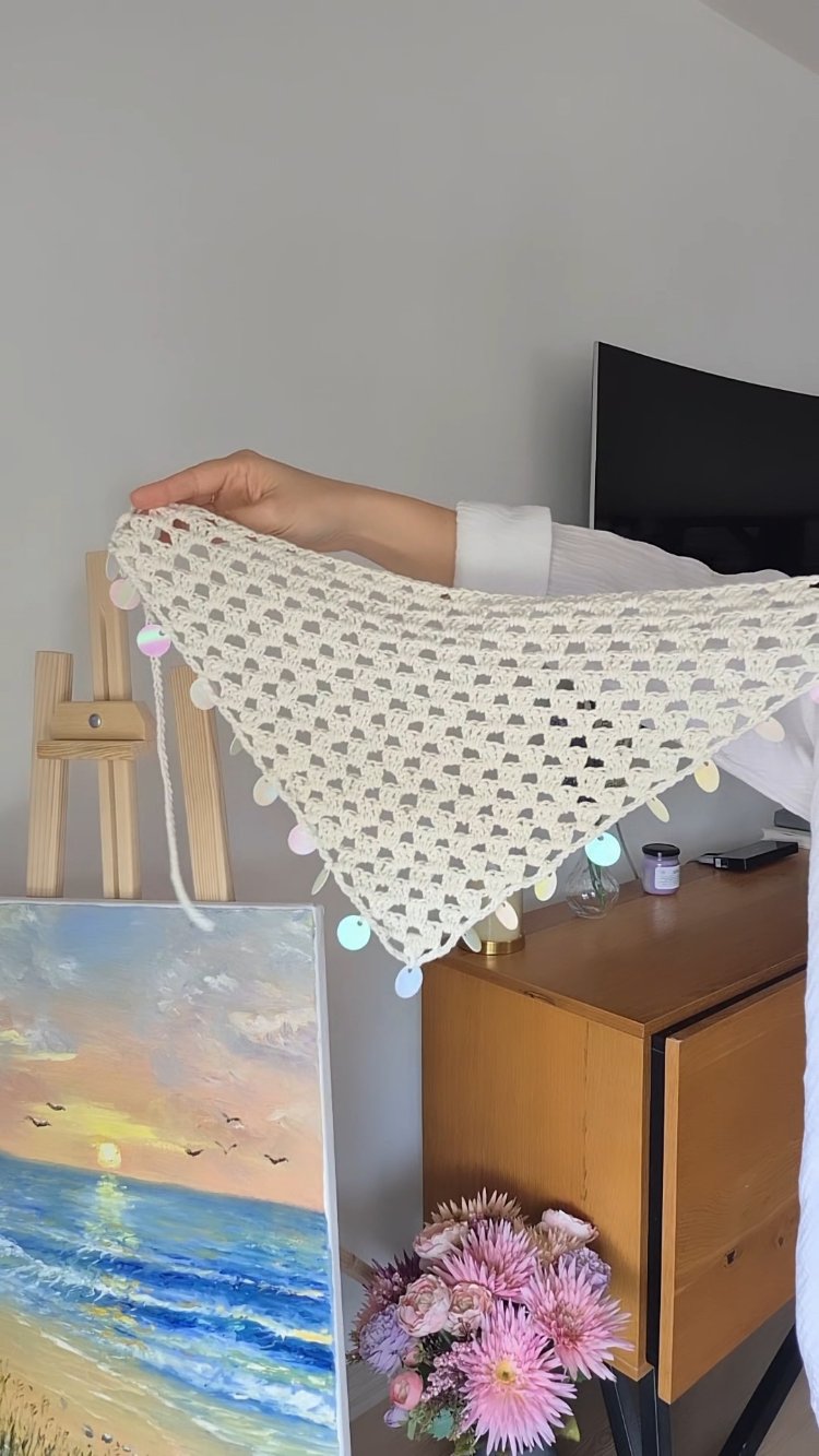 Sedef Pul Detaylı Boho Bandana