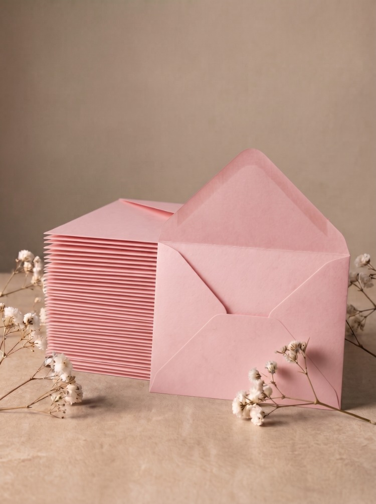 Premium Pembe Davetiye Zarfı - 500Adet