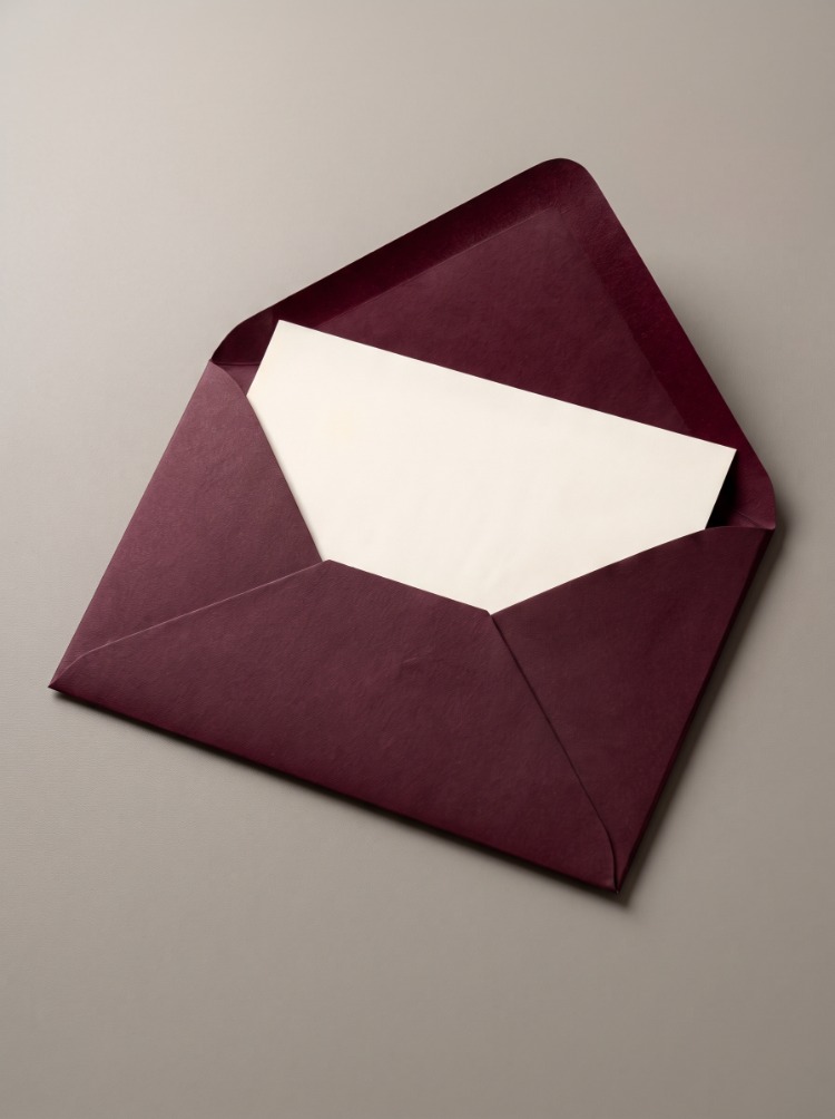 Premium Bordo Davetiye Zarfı - 500Adet