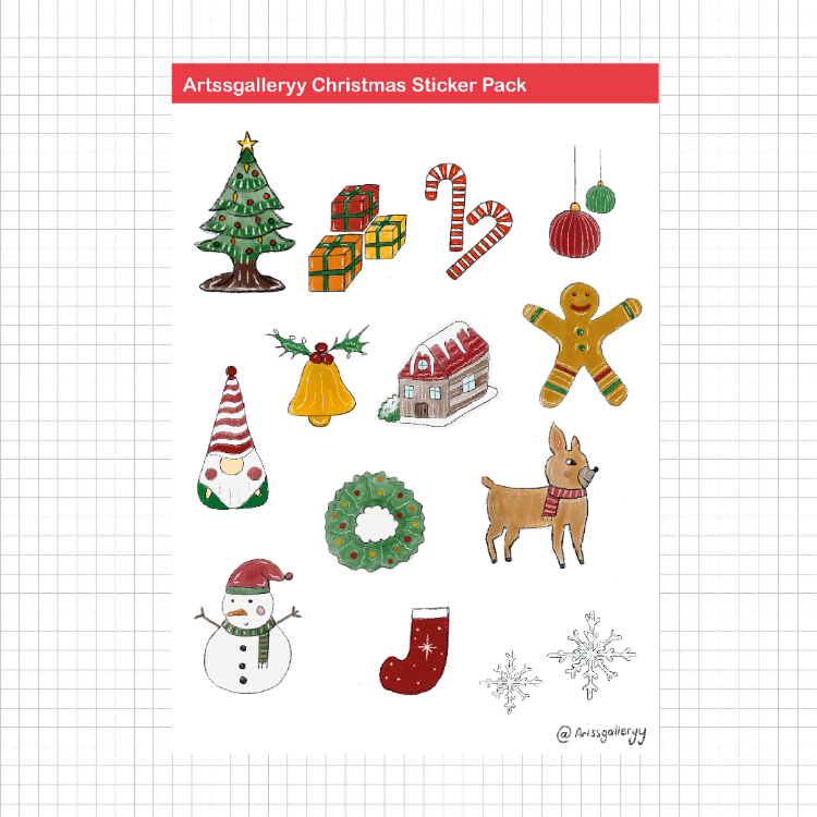 Christmas Sticker Pack 13 Adet