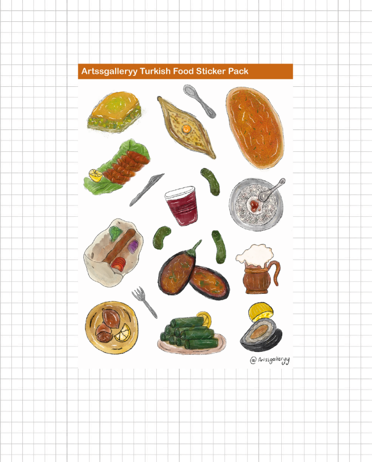 Turkish Food Sticker Pack 18 Adet