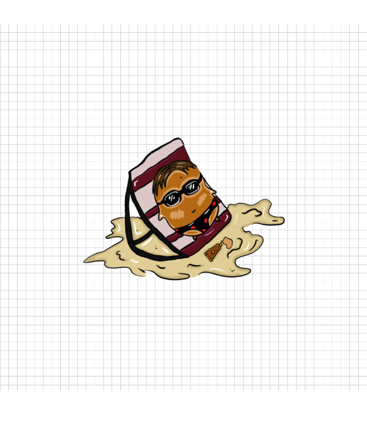 Güneşlenen Patates Tekli Sticker