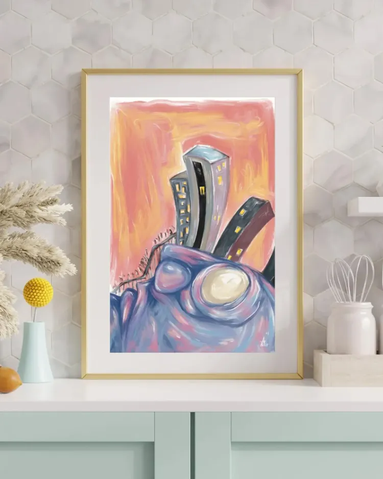 Surreal Art Print, Colorful Contemporary Wall Art, Signed Numbered Fine Art Print. Mindscape. 2025.