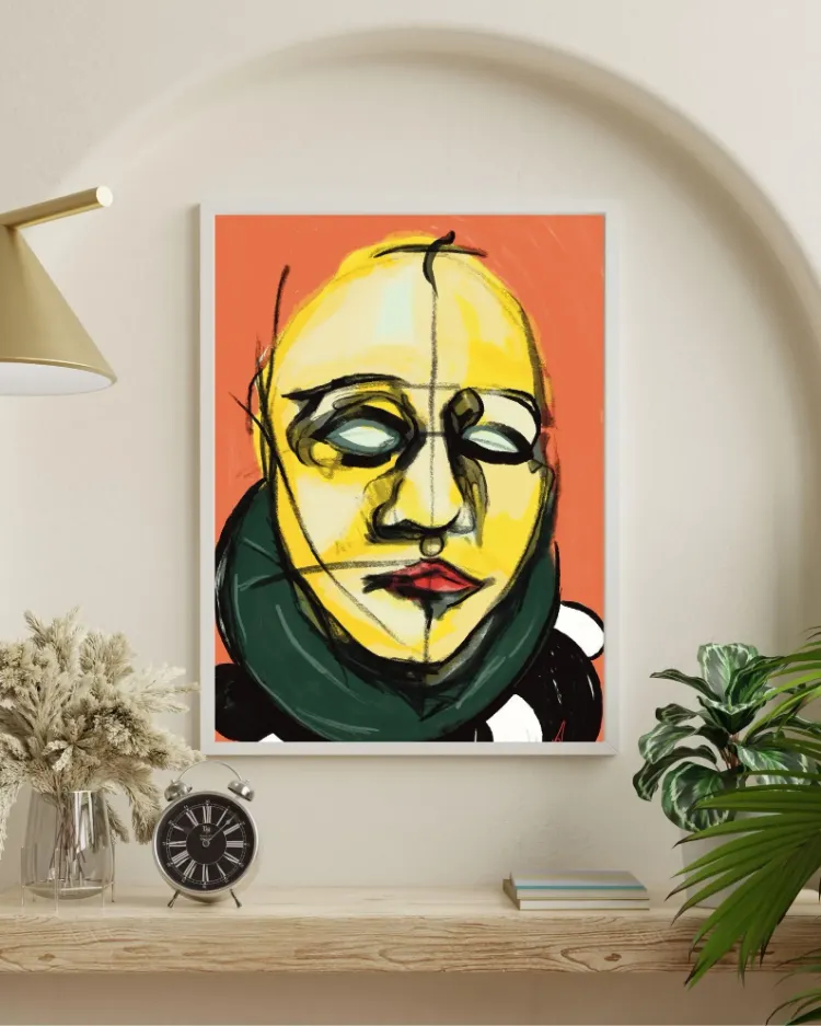 Surreal Figure Art Print, Contemporary Art, Signed Numbered Fine Art Print. The French Lady. 2025