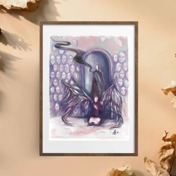 Surreal Figure Art Print, Colorful Contemporary Wall Art, Signed Numbered Fine Art Print. Name Givin