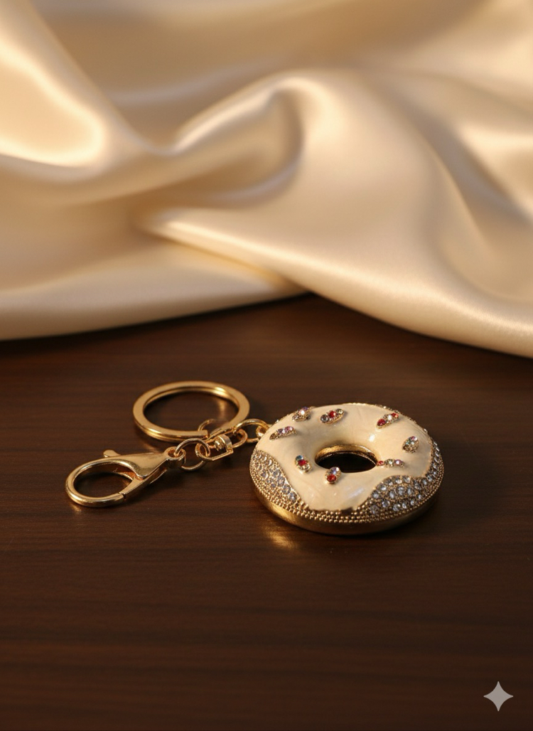 Donat metal anahtarlık 