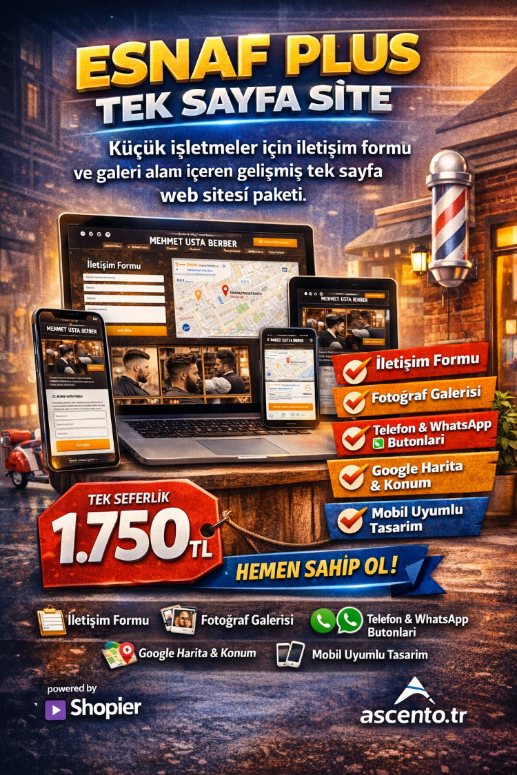 Esnaf Plus Tek Sayfa Site