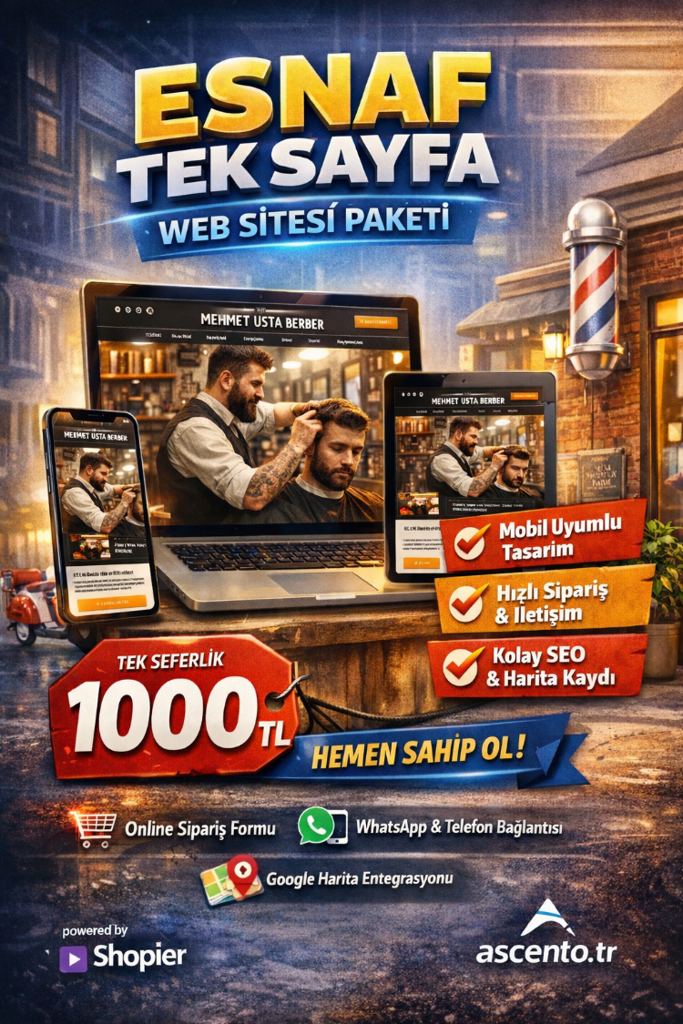 Esnaf Tek Sayfa Site