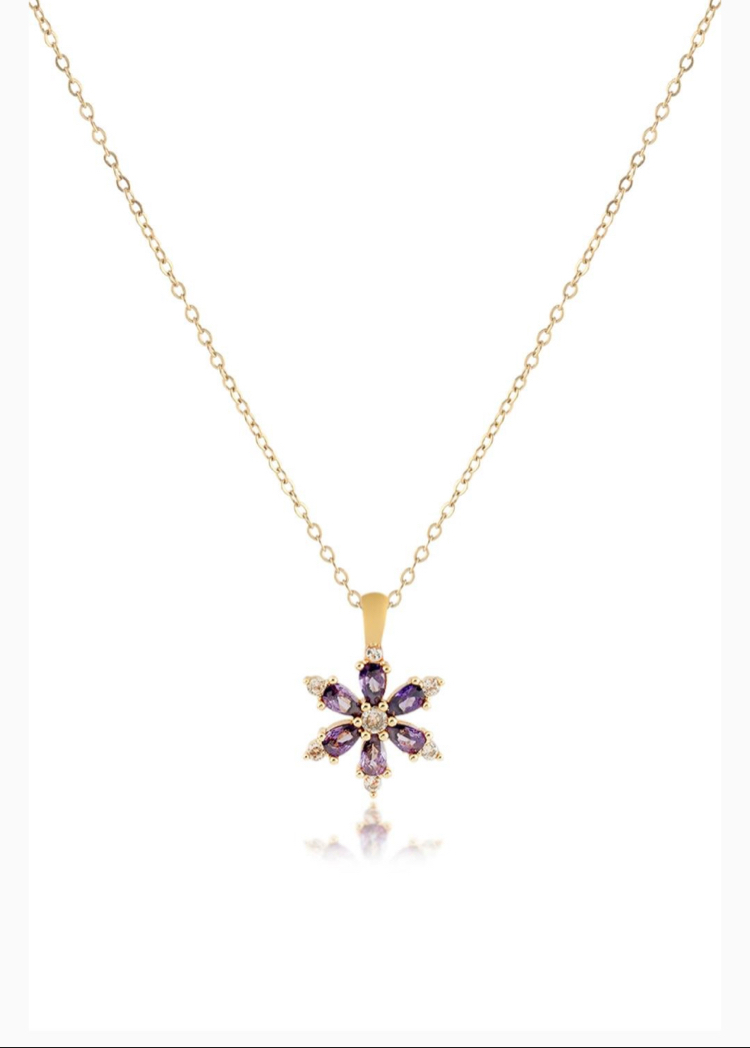 Lotus çiçeği çelik kolye gold & silver