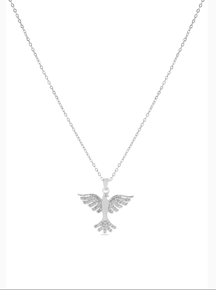 Anka kuşu kolye gold & silver