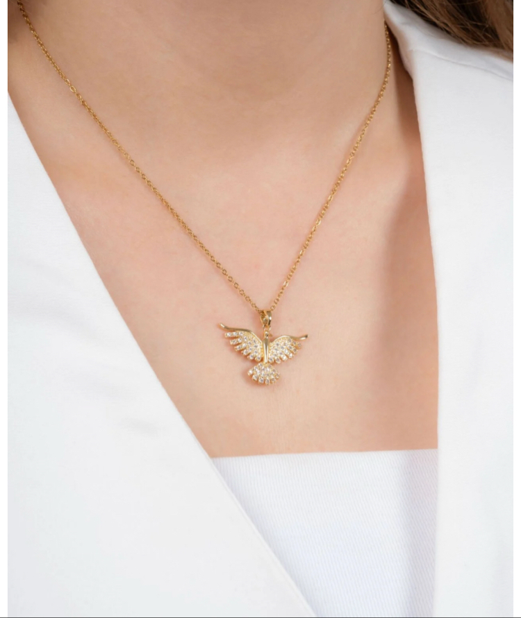 Anka kuşu kolye gold & silver