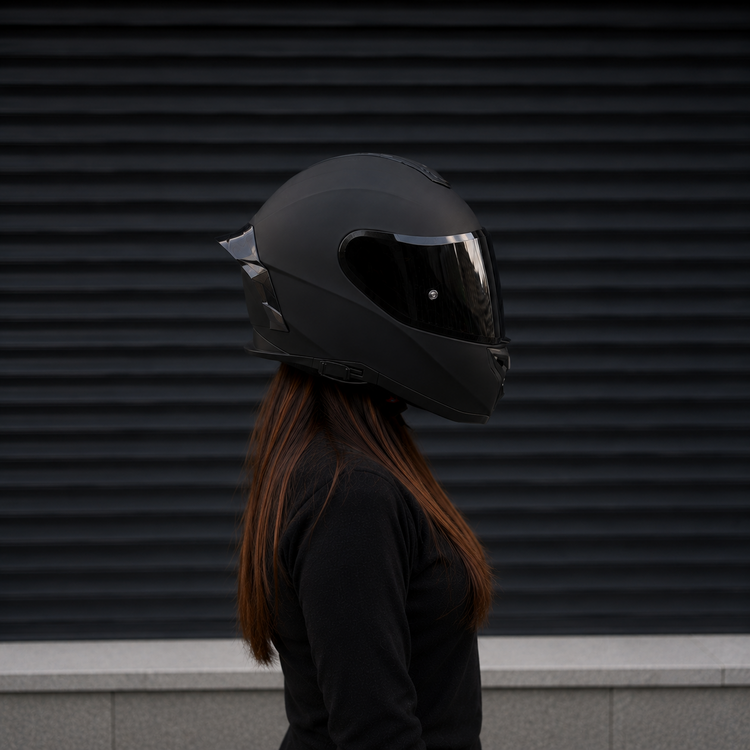 Rivox R1 Matt Black Motosiklet Kask