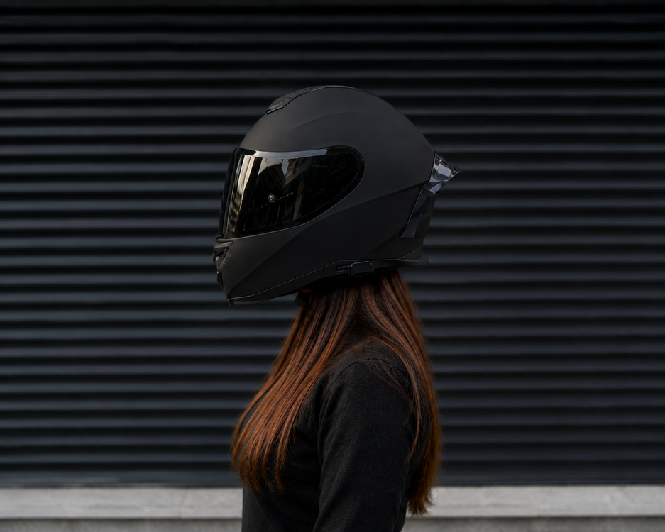 Rivox R1 Matt Black Motosiklet Kask