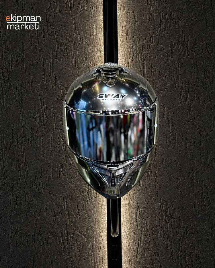 SWAY 867 Kask BULLET Silver Vizörlü İridyum Edition