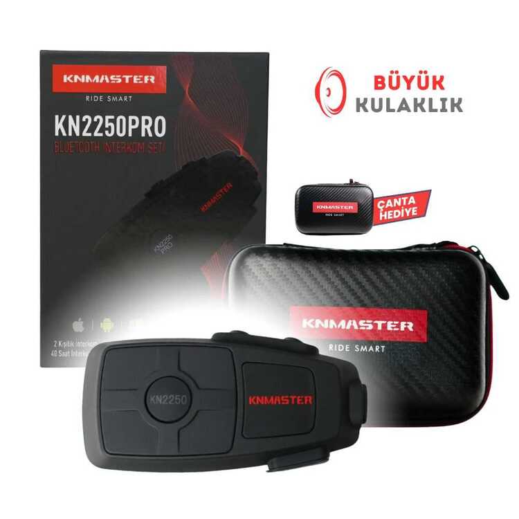 Knmaster KN2250 PRO Motosiklet Kask Interkom Bluetooth Intercom Kulaklik Seti
