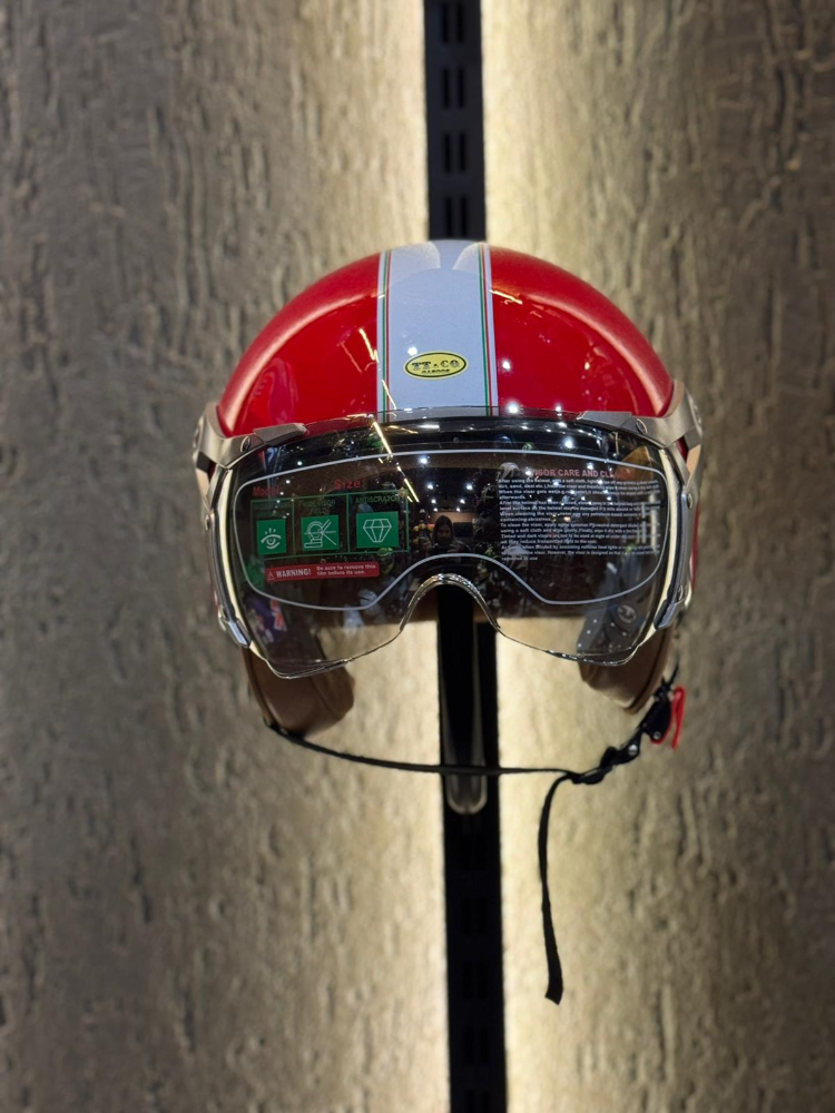 Aegis Retro Açık Kask (Kırmızı)