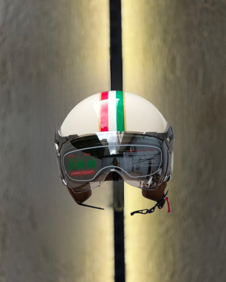 Retro Açık Kask İtalyan (Krem)