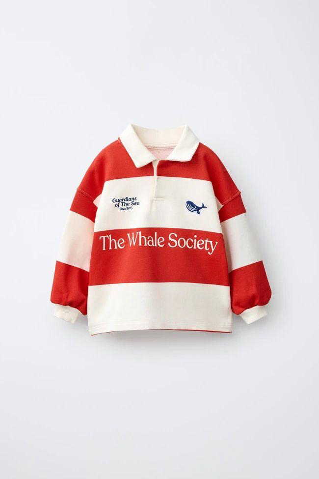 Çizgili Balina Sweatshirt 