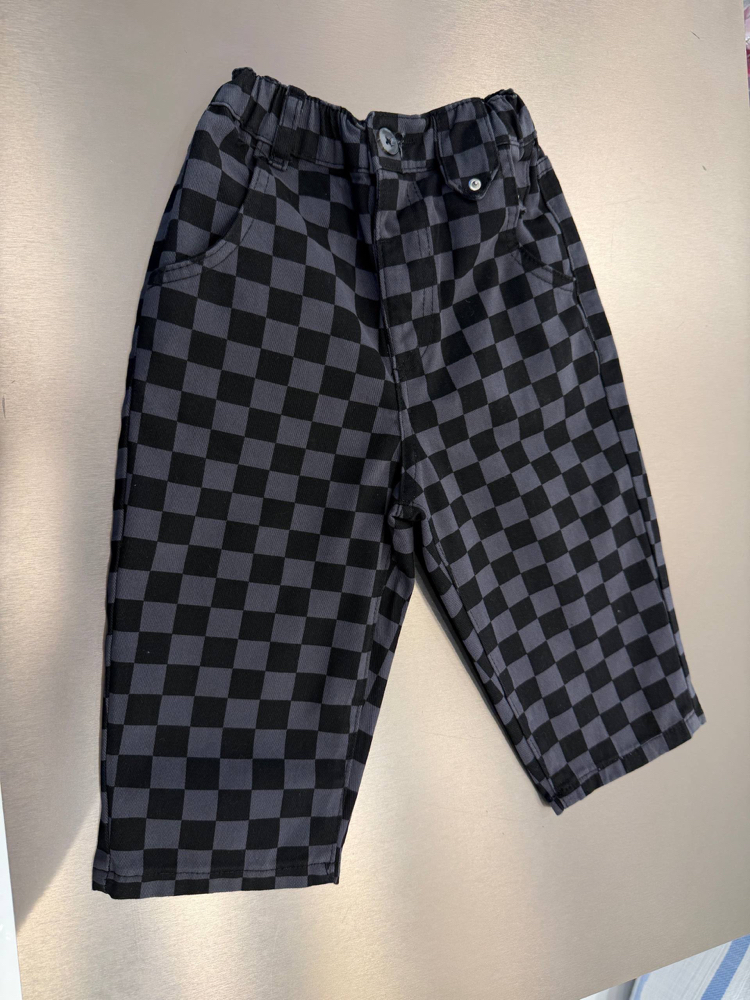La’ciel Paris Siyah Gri Damalı Balloon Jeans