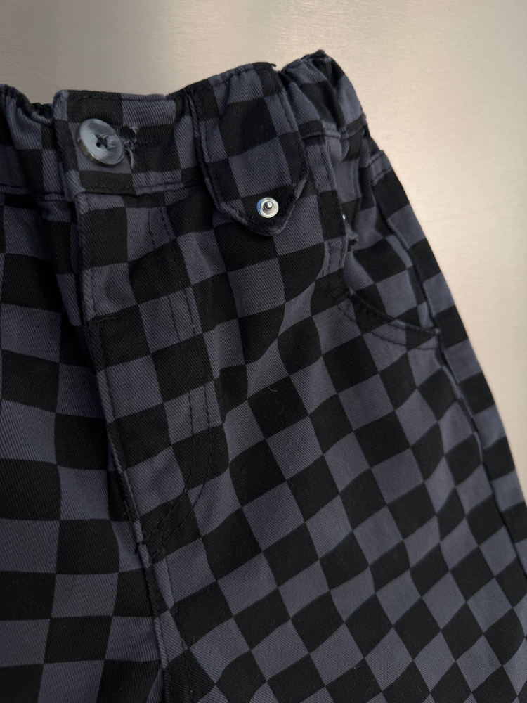La’ciel Paris Siyah Gri Damalı Balloon Jeans