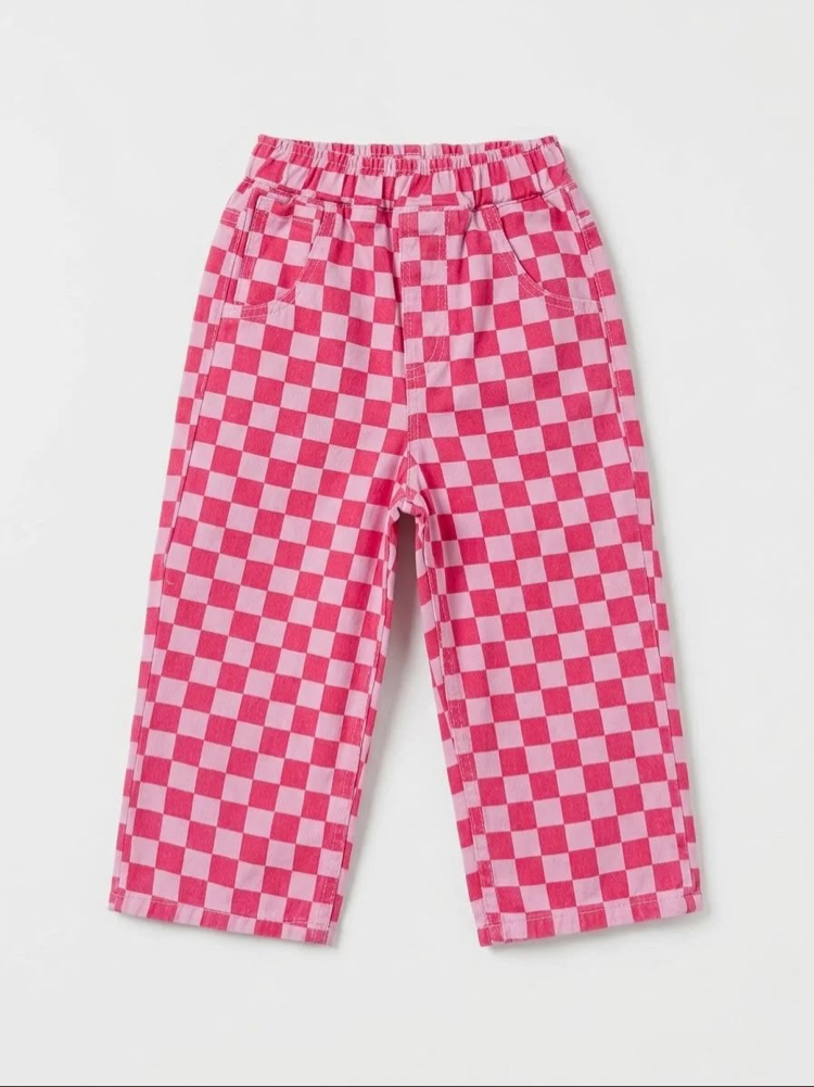 La’ciel Paris Pembe Damalı Balloon Jeans